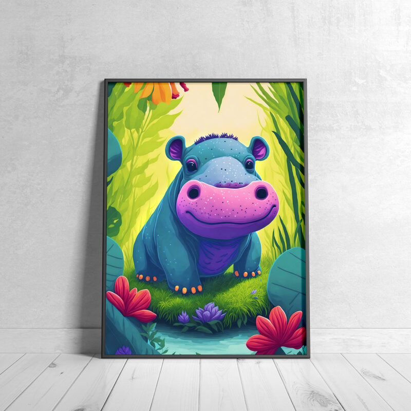 hippo poster for kids