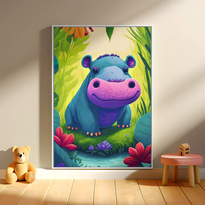 hippo poster for kids